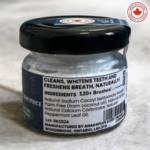 fresh mint fluoride free tooth powder 15 g right side, made in canada