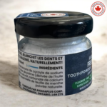 fresh mint fluoride free tooth powder 15 g left side, made in canada