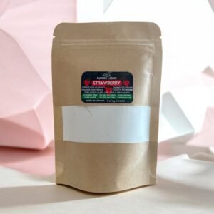 strawberry fluoride free toothpaste powder refill bag | natural mineral tooth powder aurora loonie | made in canada.jpg